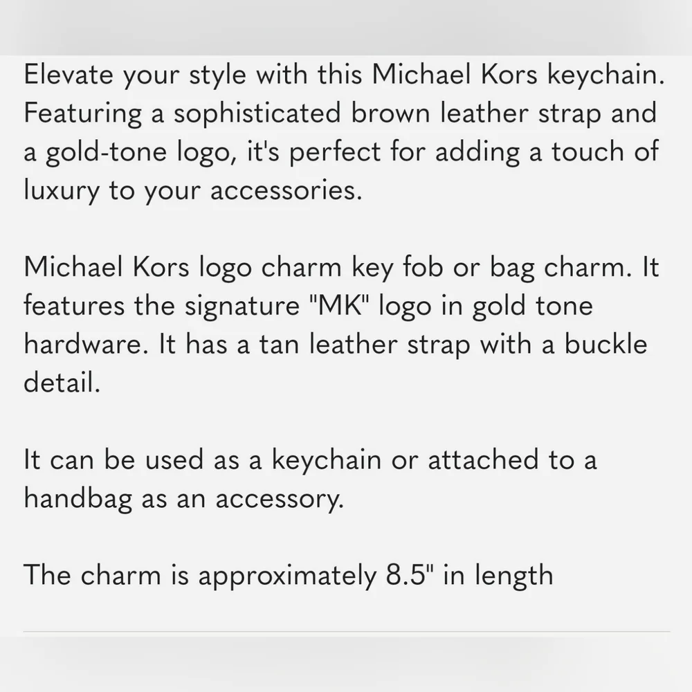 Michael Kors Brown Leather Keychain